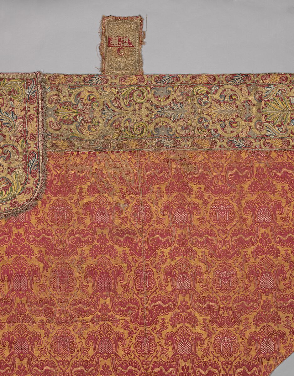 Cope, Silk, linen and metal thread, Spanish