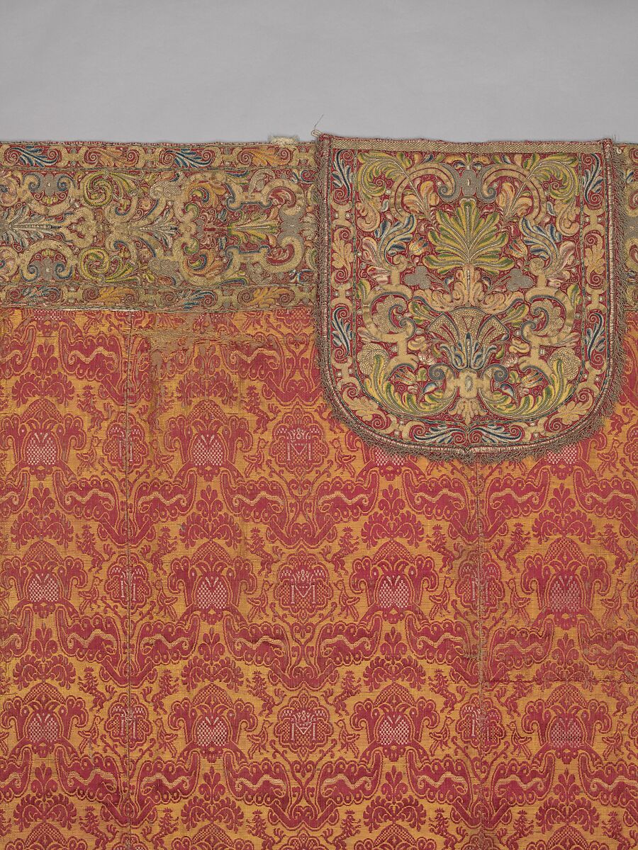 Cope, Silk, linen and metal thread, Spanish