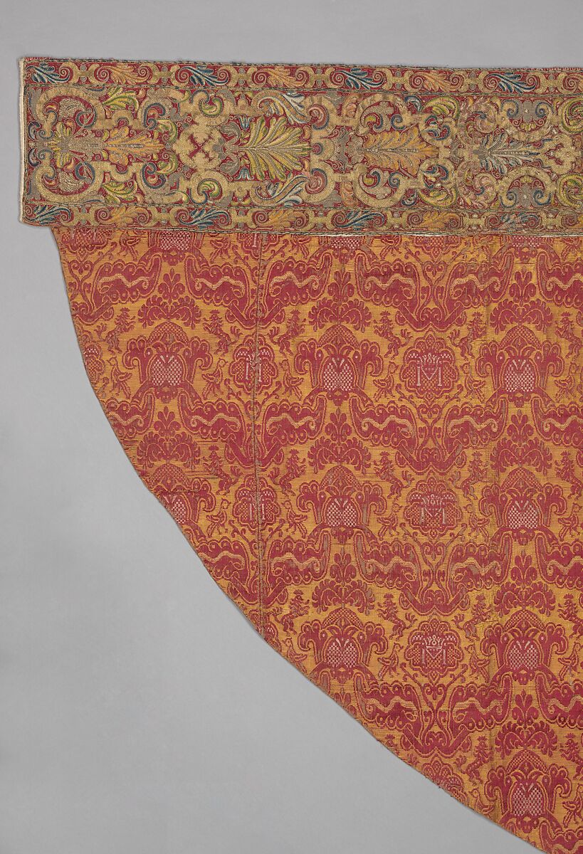 Cope, Silk, linen and metal thread, Spanish