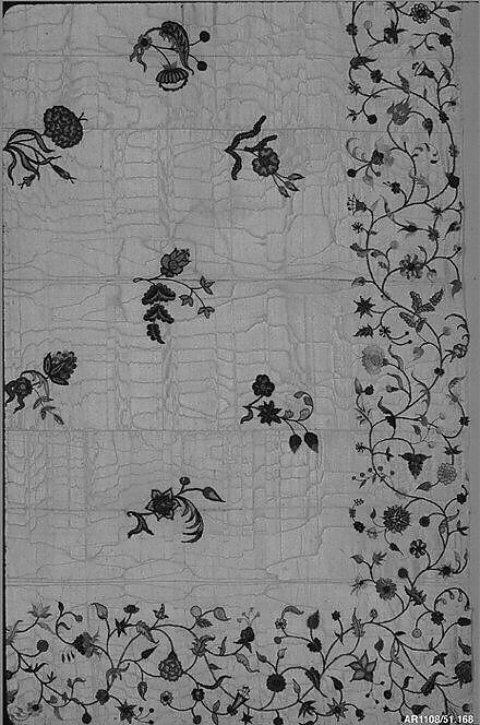 Cover, Silk and metal thread, French or British