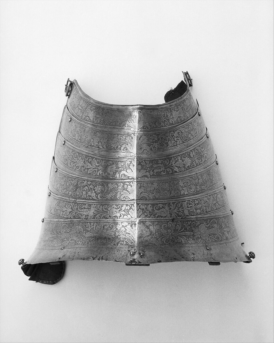 Horse Armor Probably Made for Count  Antonio IV Collalto (1548–1620), Steel, leather, copper alloy, textile, Italian, probably Brescia