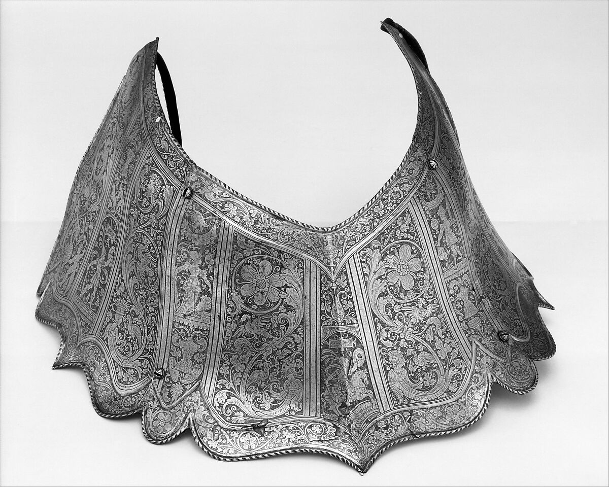 Horse Armor Probably Made for Count  Antonio IV Collalto (1548–1620), Steel, leather, copper alloy, textile, Italian, probably Brescia