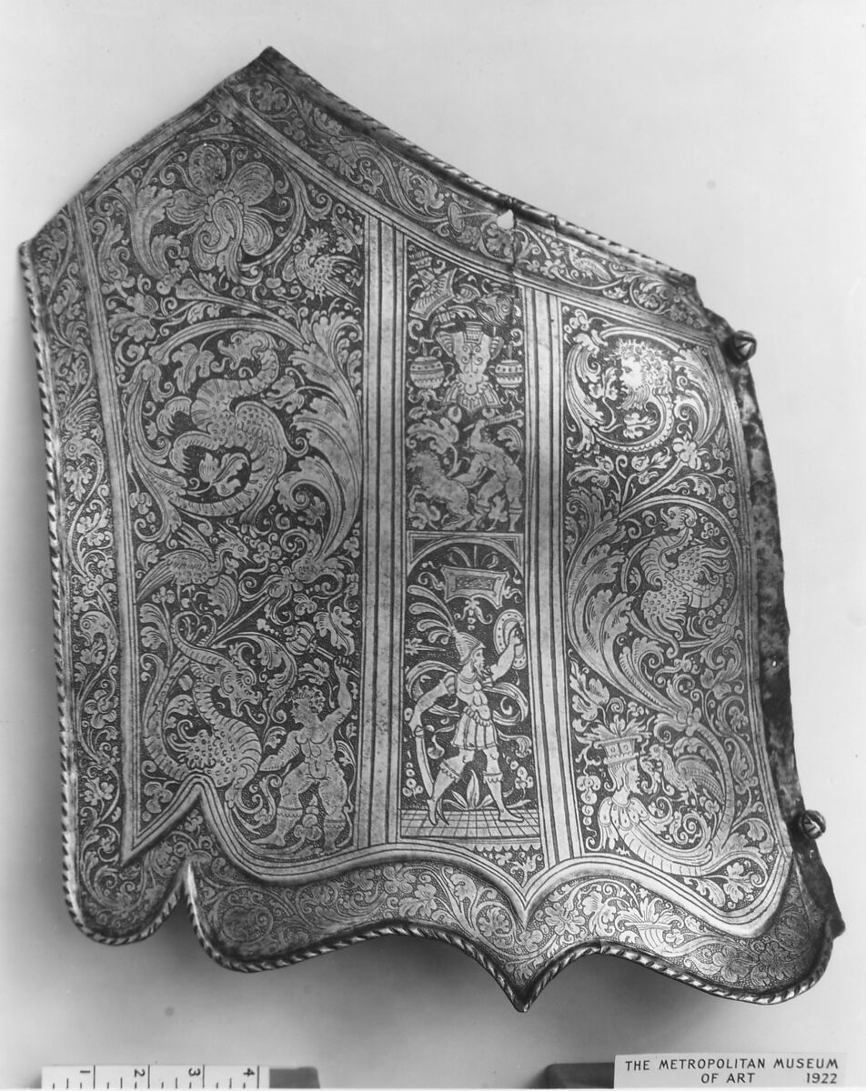 Horse Armor Probably Made for Count  Antonio IV Collalto (1548–1620), Steel, leather, copper alloy, textile, Italian, probably Brescia