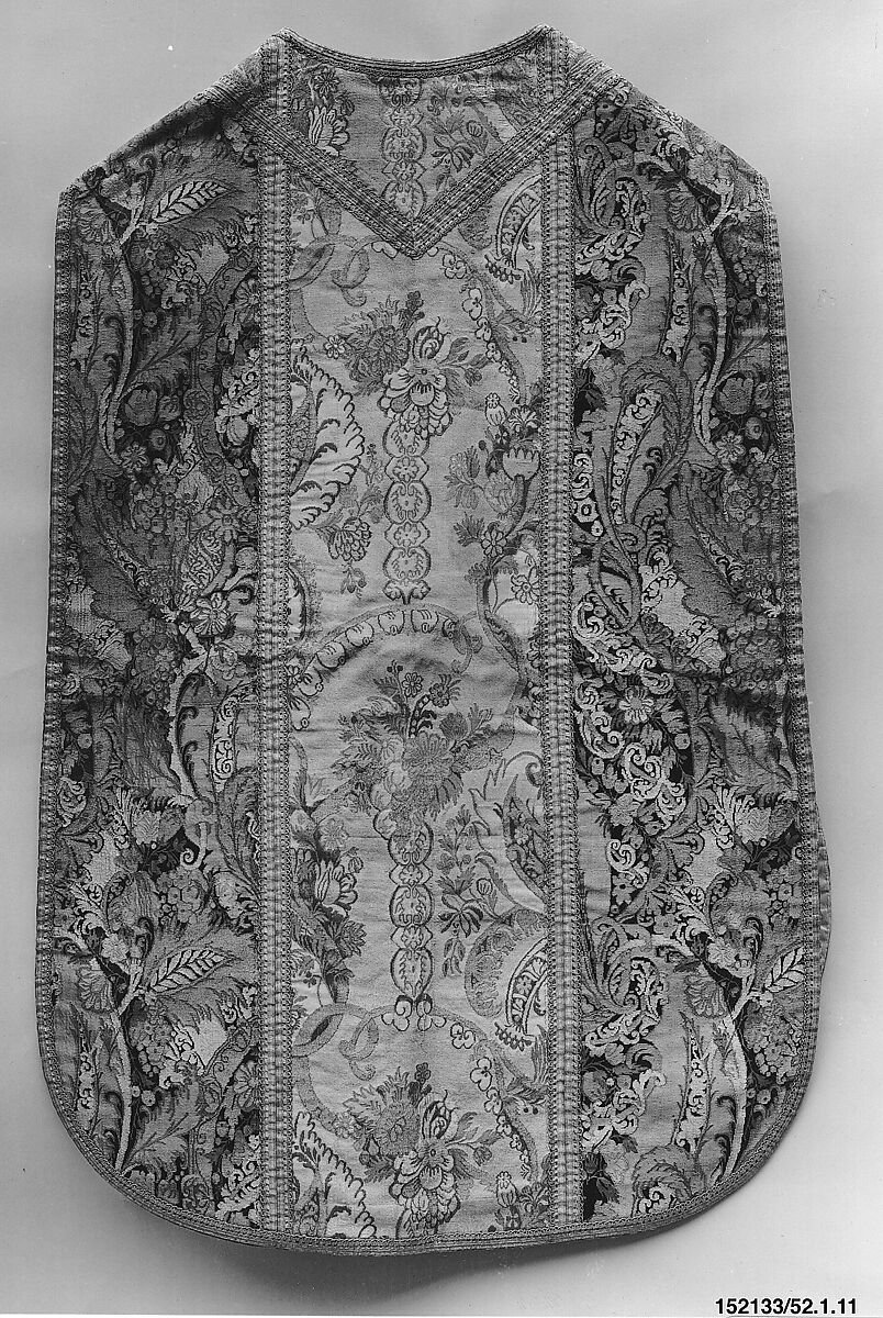 Chasuble, Silk and metal thread, Italian 