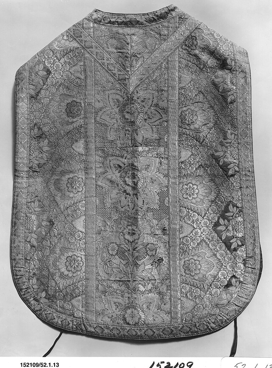 Chasuble, Silk and metal thread, Italian 