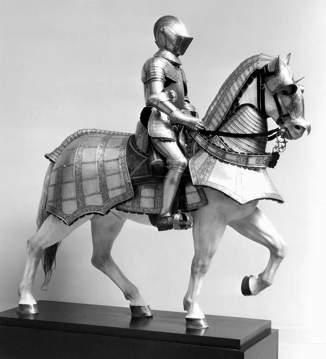 Horse Armor Made for a Member of the Collalto Family, Steel, gold, leather, Italian, probably Milan