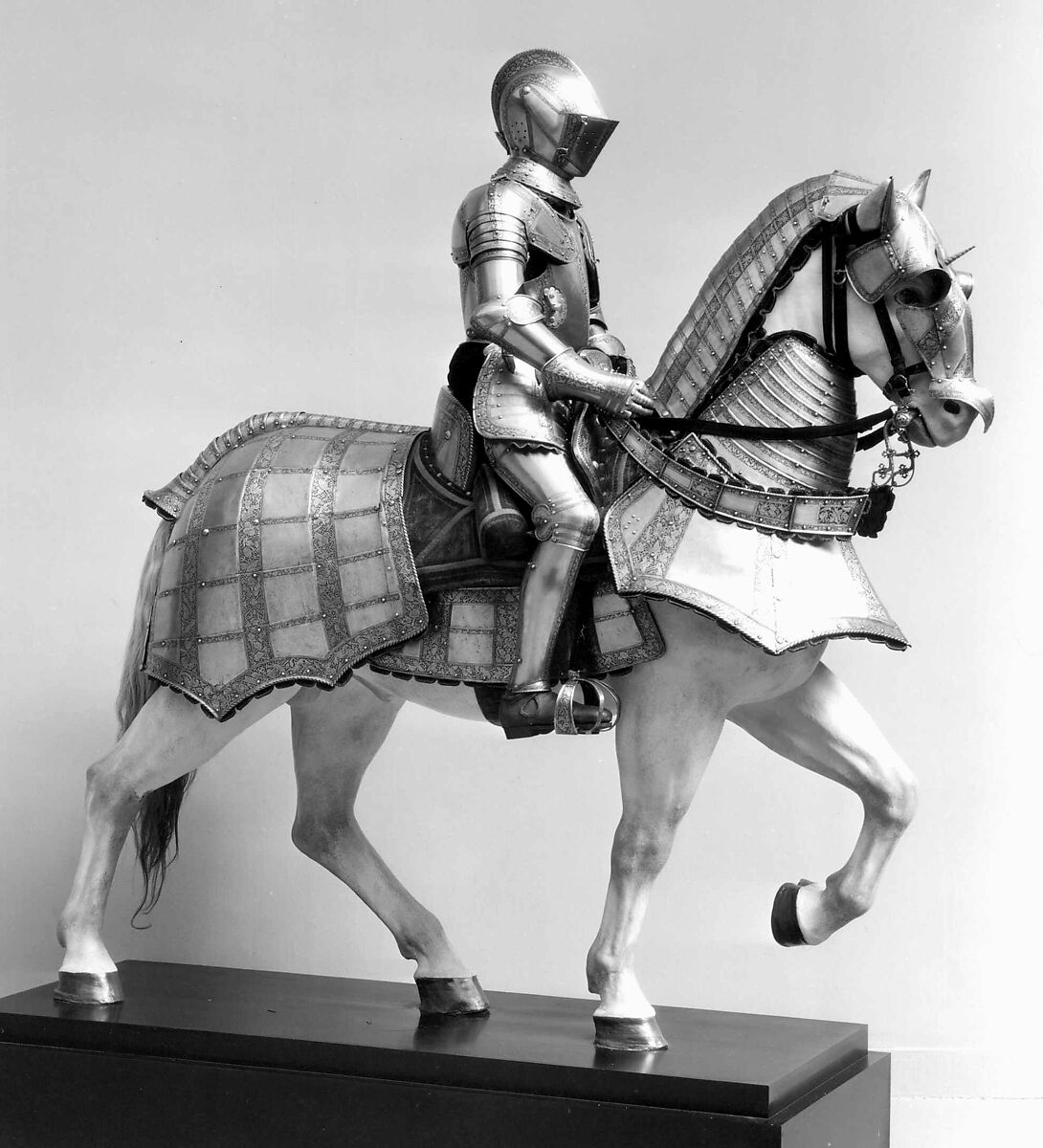 Horse Armor Made for a Member of the Collalto Family, Steel, gold, leather, Italian, probably Milan 