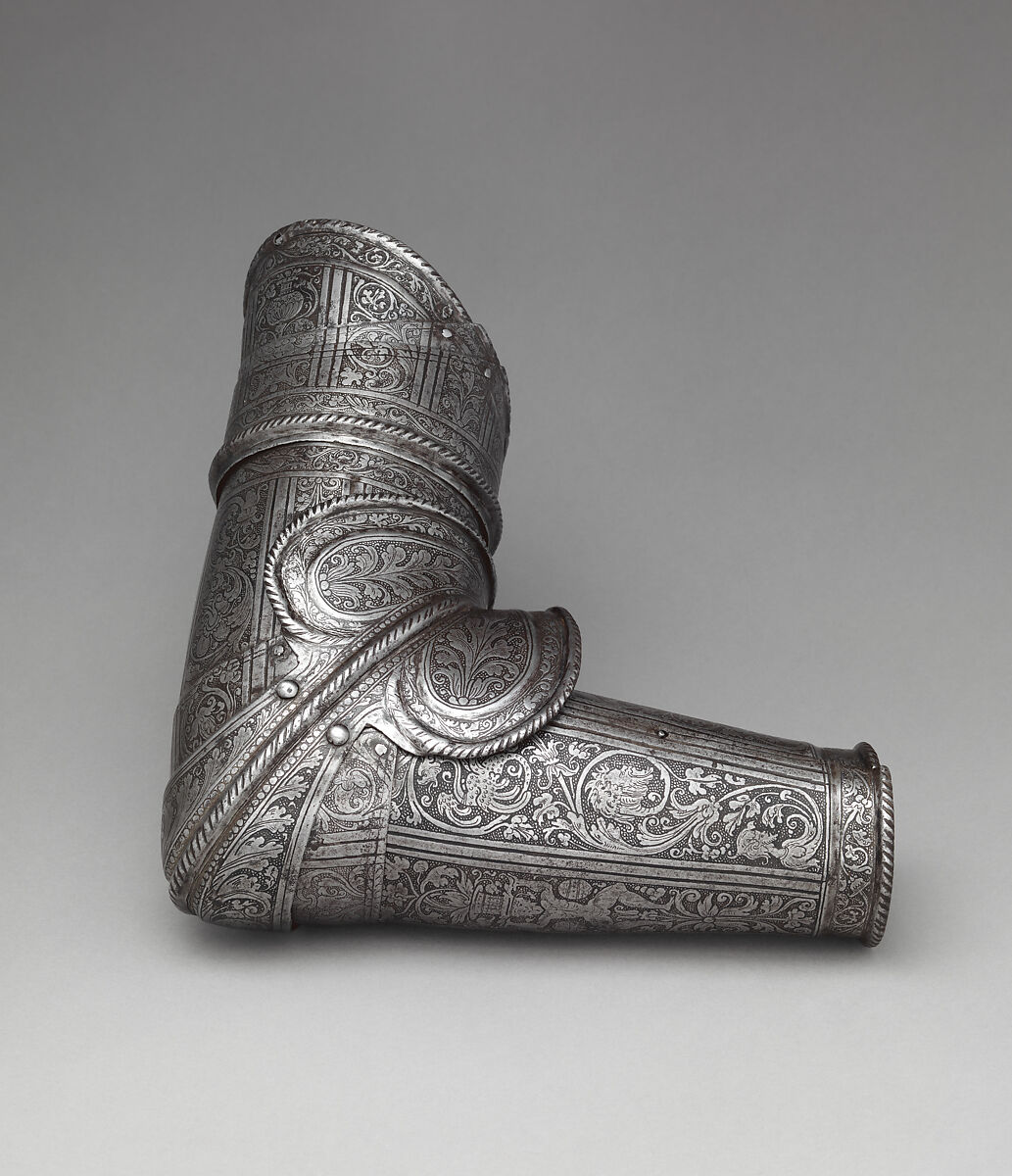 Right Vambrace (Arm Defense) from an armor probably made for Count Antonio IV Colalto (1548–1620), Steel, Italian, probably Brescia 