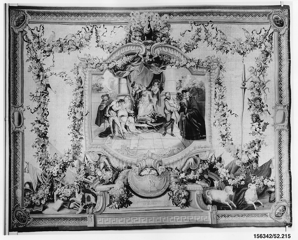 The Memorable Judgment of Sancho Panza from a series of tapestries with scenes from Don Quixote (number twenty-four in a series of twenty-eight), Manufacture Nationale des Gobelins (French, established 1662), Wool, silk (18-21 warps per inch, 8 per cm.), French, Paris
