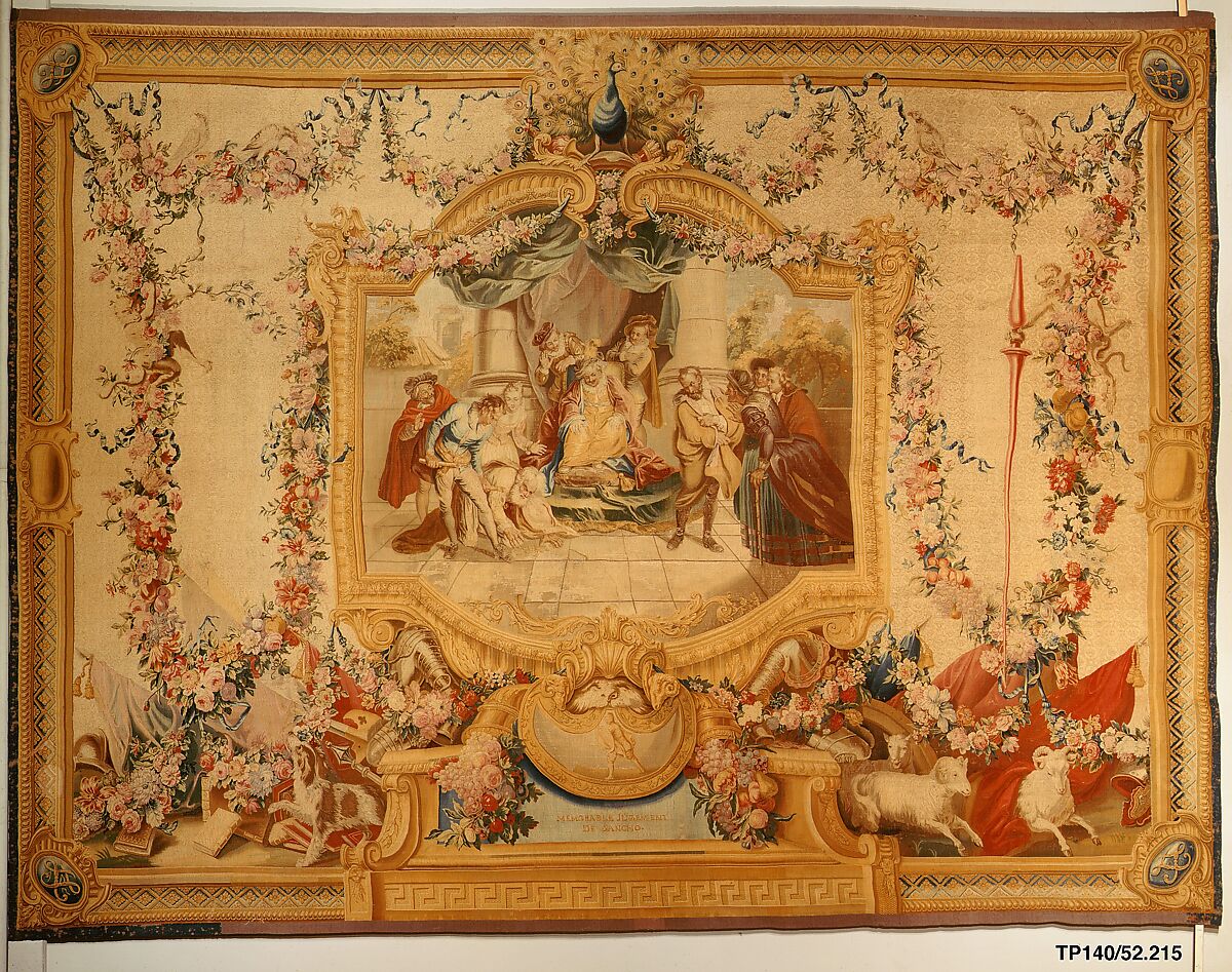 The Memorable Judgment of Sancho Panza from a series of tapestries with scenes from Don Quixote (number twenty-four in a series of twenty-eight), Manufacture Nationale des Gobelins (French, established 1662), Wool, silk (18-21 warps per inch, 8 per cm.), French, Paris