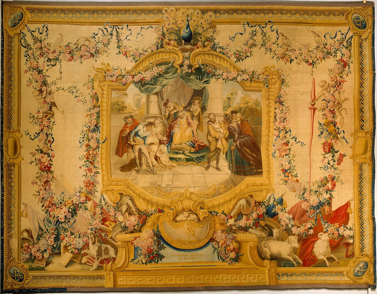 The Memorable Judgment of Sancho Panza from a series of tapestries with scenes from Don Quixote (number twenty-four in a series of twenty-eight), Manufacture Nationale des Gobelins (French, established 1662), Wool, silk (18-21 warps per inch, 8 per cm.), French, Paris 