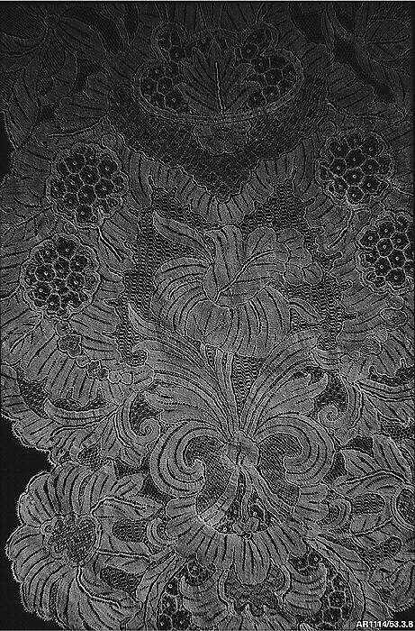 Pair of lappets, Needle lace, Italian, Venice or Flemish, Brussels