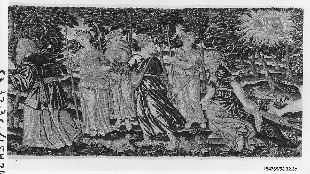 Valance with The Story of Moses, Adapted from a woodcut by Bernard Salomon (French, ca. 1508–ca. 1561), Silk and wool on canvas, French