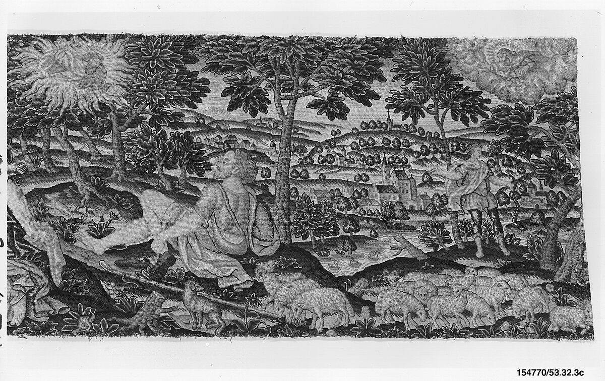Valance with The Story of Moses, Adapted from a woodcut by Bernard Salomon (French, ca. 1508–ca. 1561), Silk and wool on canvas, French