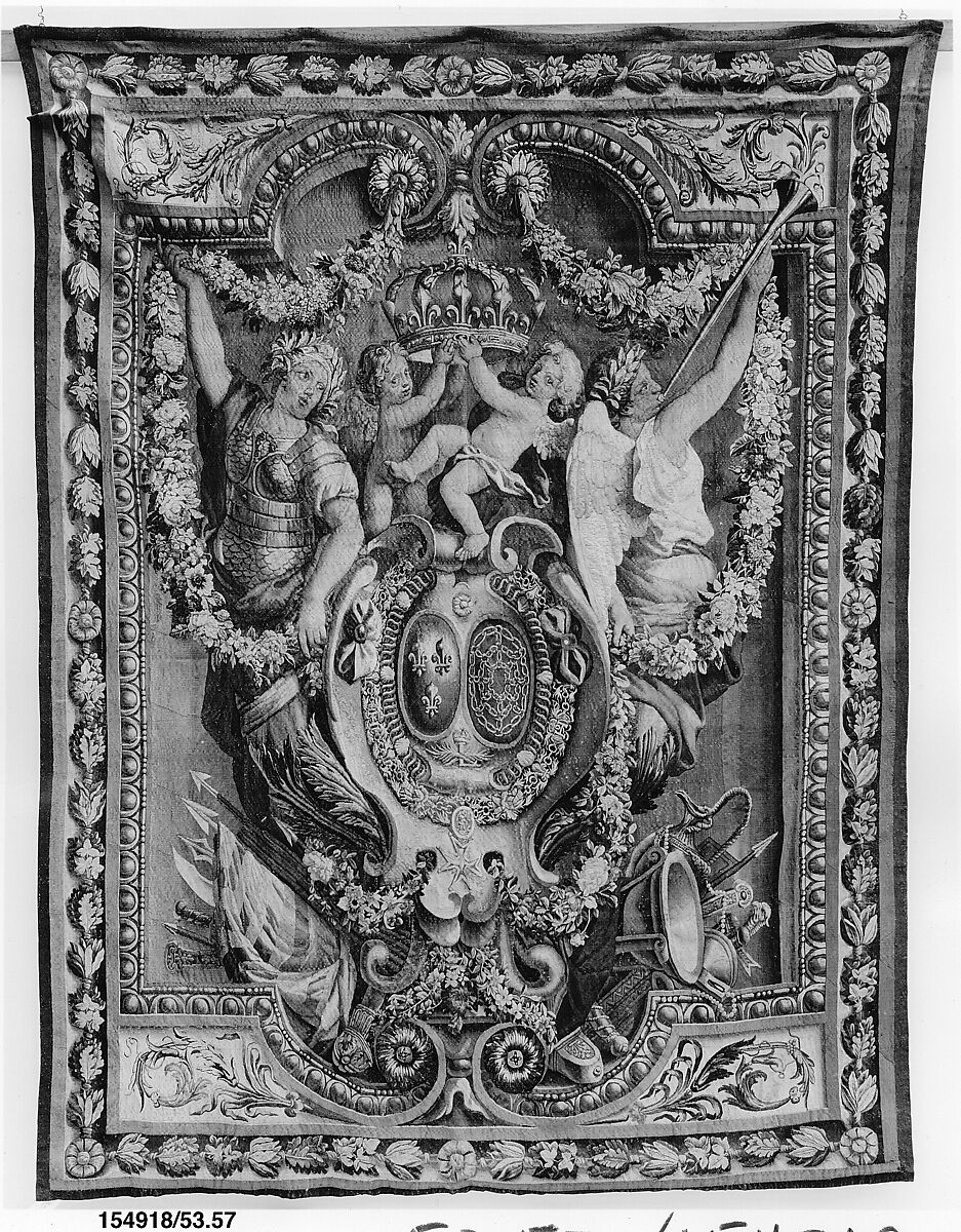 Portière des Renommées, Manufacture Nationale des Gobelins (French, established 1662), Silk and wool (20-24 warps per inch), French, Paris 