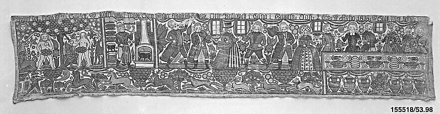 Wall hanging, Anders Pålsson (Swedish, 1781–1849), Paint on linen, Swedish, Halland