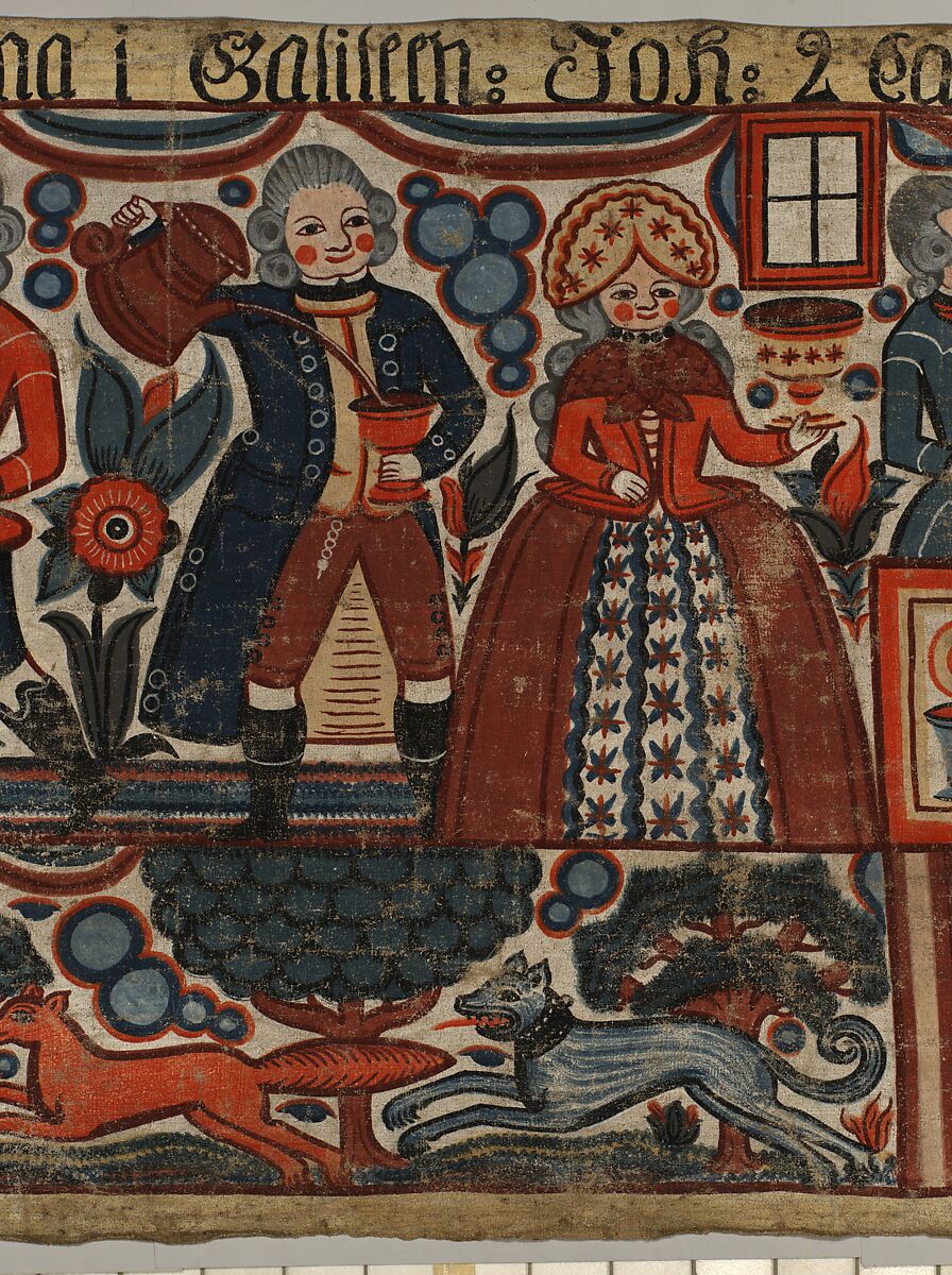 Wall hanging, Anders Pålsson (Swedish, 1781–1849), Paint on linen, Swedish, Halland