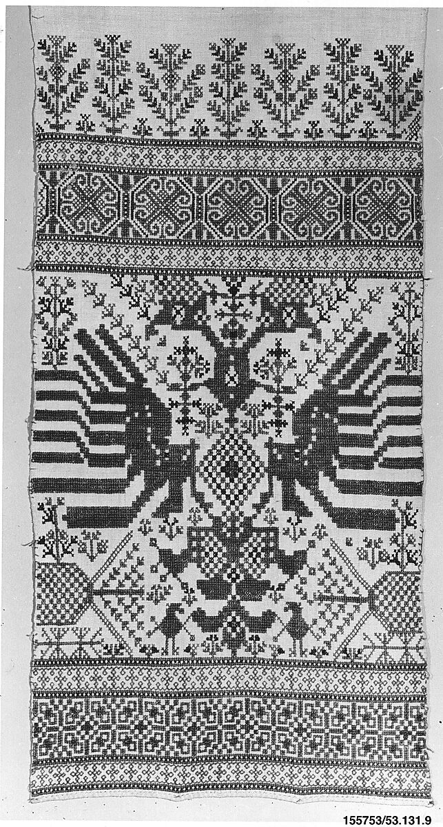 Towel, Cotton on linen, Greek Islands or Sardinian 