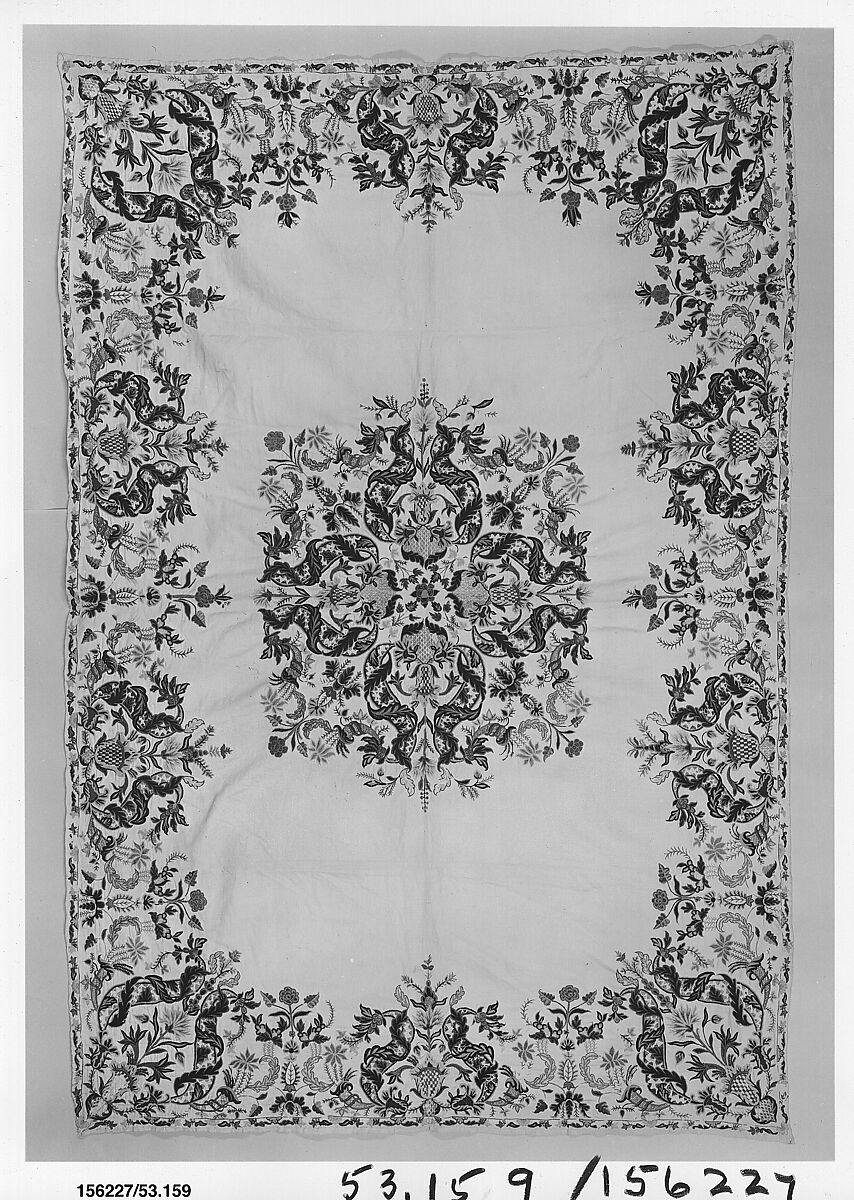 Cover, Wool on linen and cotton, French 