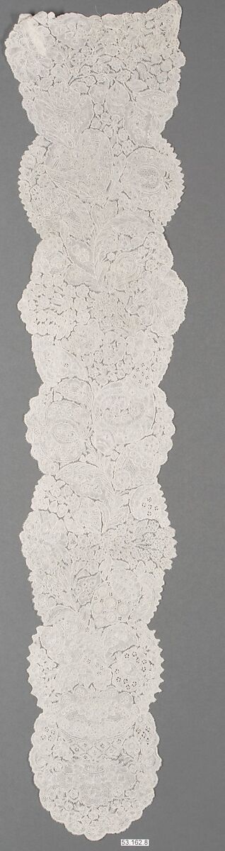 Pair of lappets, Bobbin lace, point d'Angleterre, Flemish, Brussels 