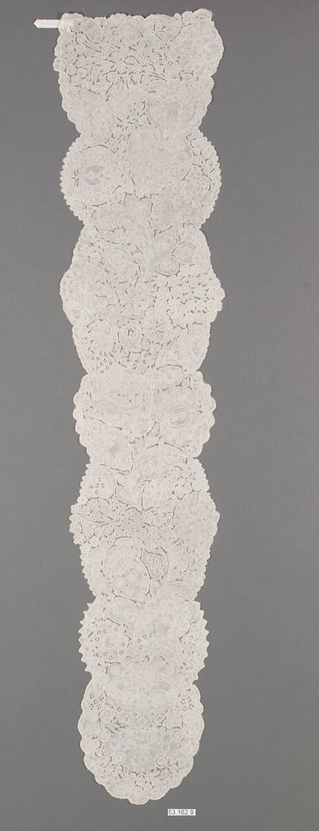 Pair of lappets, Bobbin lace, point d'Angleterre, Flemish, Brussels