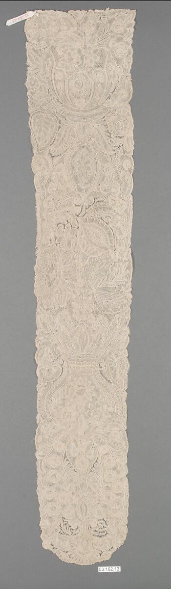 Pair of lappets, Bobbin lace, point d'Angleterre, Flemish, Brussels