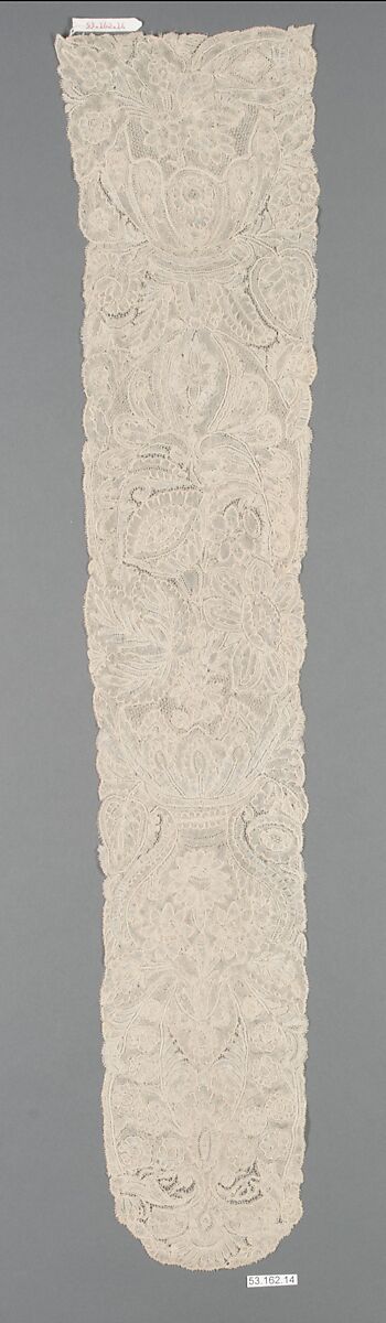 Pair of lappets, Bobbin lace, point d'Angleterre, Flemish, Brussels