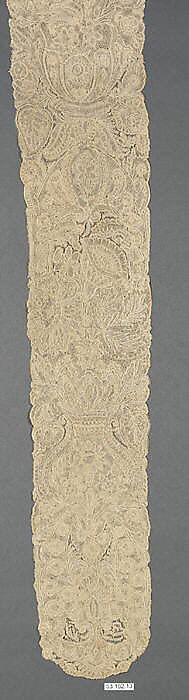 Pair of lappets, Bobbin lace, point d'Angleterre, Flemish, Brussels