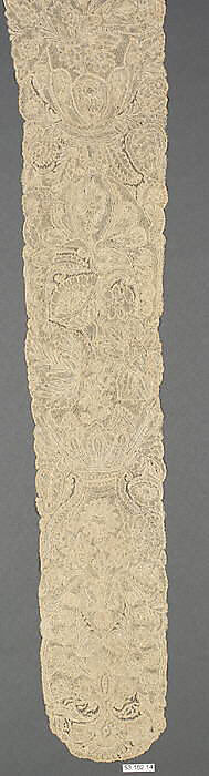 Pair of lappets, Bobbin lace, point d'Angleterre, Flemish, Brussels 