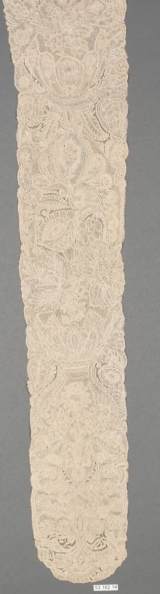 Pair of lappets, Bobbin lace, point d'Angleterre, Flemish, Brussels