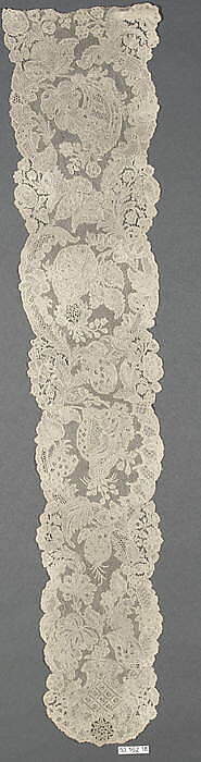 Pair of lappets, Bobbin lace, point d'Angleterre, Flemish, Brussels