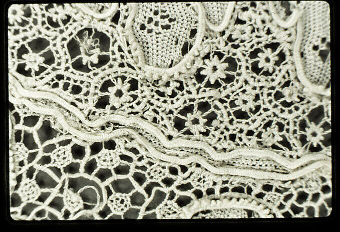 Headdress, Needle lace, point d’Alençon, French