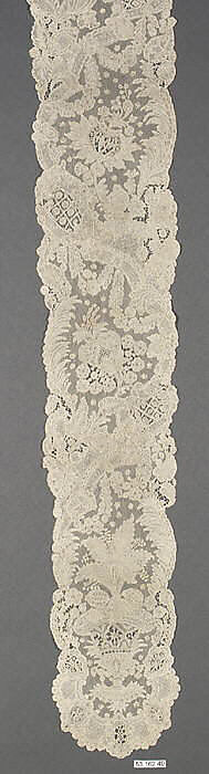 Pair of lappets, Bobbin lace, point d'Angleterre, Flemish, Brussels