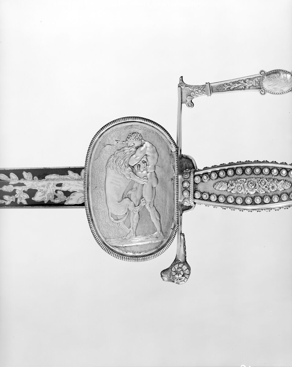 Presentation Sword and Scabbard of Brigadier General Daniel Davis (1777–1814) of the New York Militia, John Targee (American, ca. 1774–1850), Steel, gold, silver, American, New York