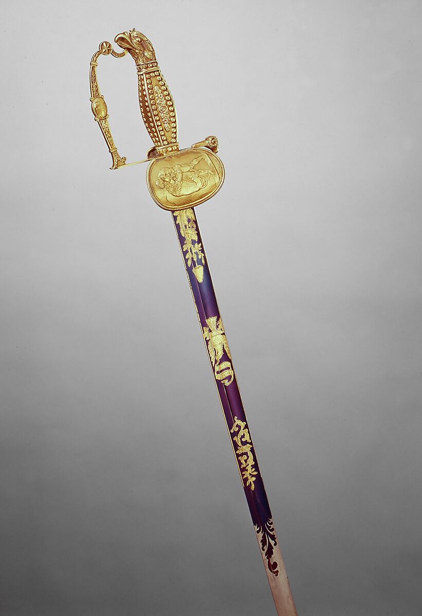 Presentation Sword and Scabbard of Brigadier General Daniel Davis (1777–1814) of the New York Militia, John Targee (American, ca. 1774–1850), Steel, gold, silver, American, New York