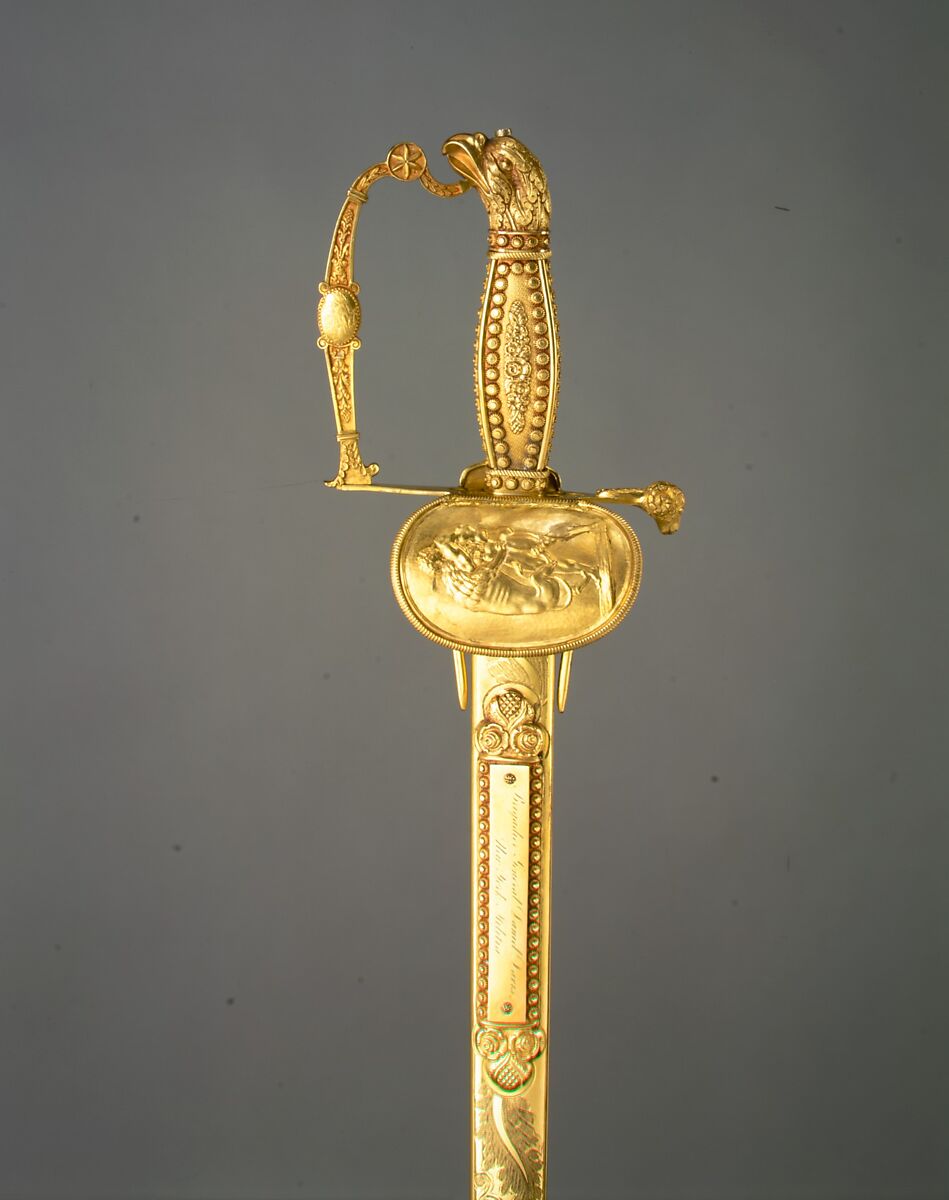 Presentation Sword and Scabbard of Brigadier General Daniel Davis (1777–1814) of the New York Militia, John Targee (American, ca. 1774–1850), Steel, gold, silver, American, New York