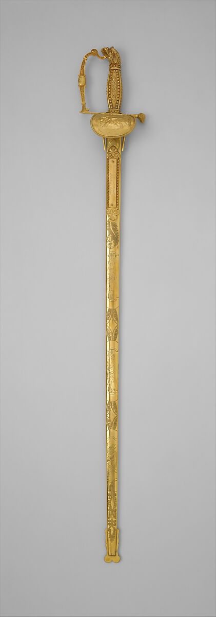 Presentation Sword and Scabbard of Brigadier General Daniel Davis (1777–1814) of the New York Militia, John Targee (American, ca. 1774–1850), Steel, gold, silver, American, New York 