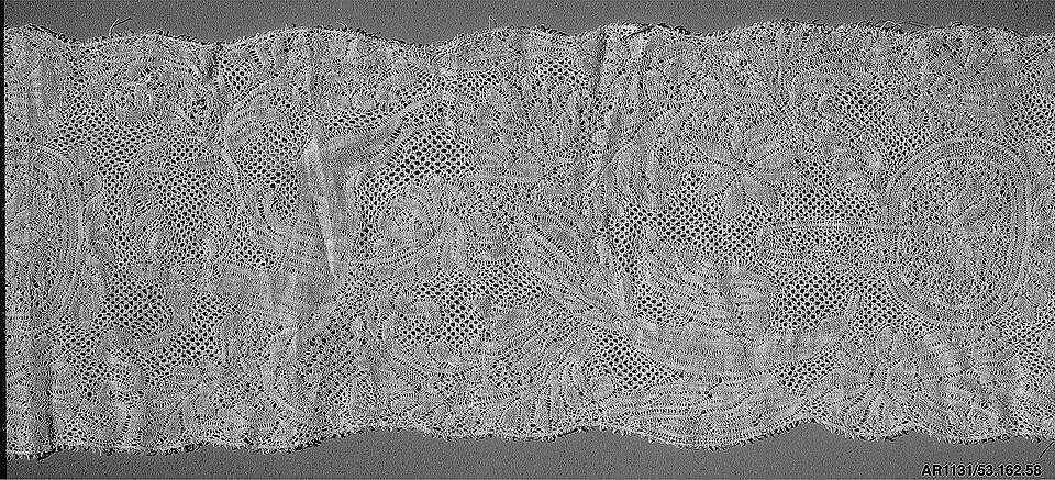 Pair of lappets, Bobbin lace, Flemish 