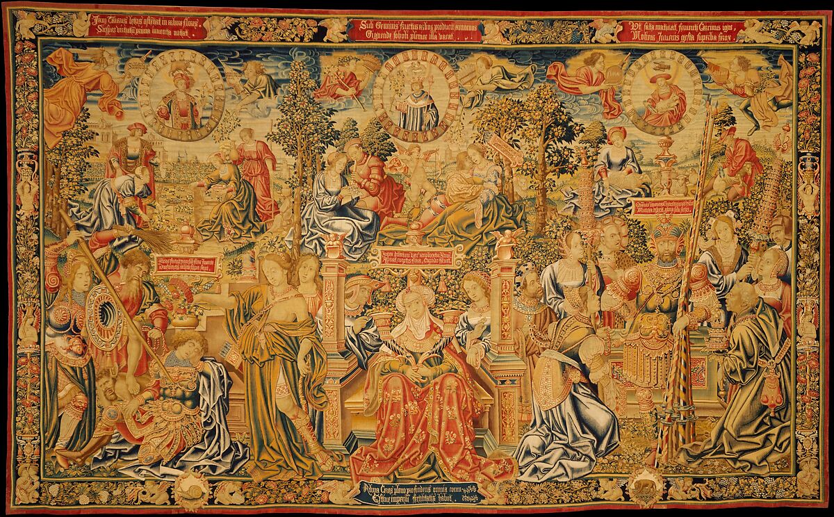 The Twelve Ages of a Man: The Second Three Ages (18-36), or Summer, Probably after a design by the Workshop of Bernard van Orley (Netherlandish, Brussels ca. 1492–1541/42 Brussels), Wool, silk (16-20 warps per inch, 6-8 per cm.), Netherlandish, Brussels 