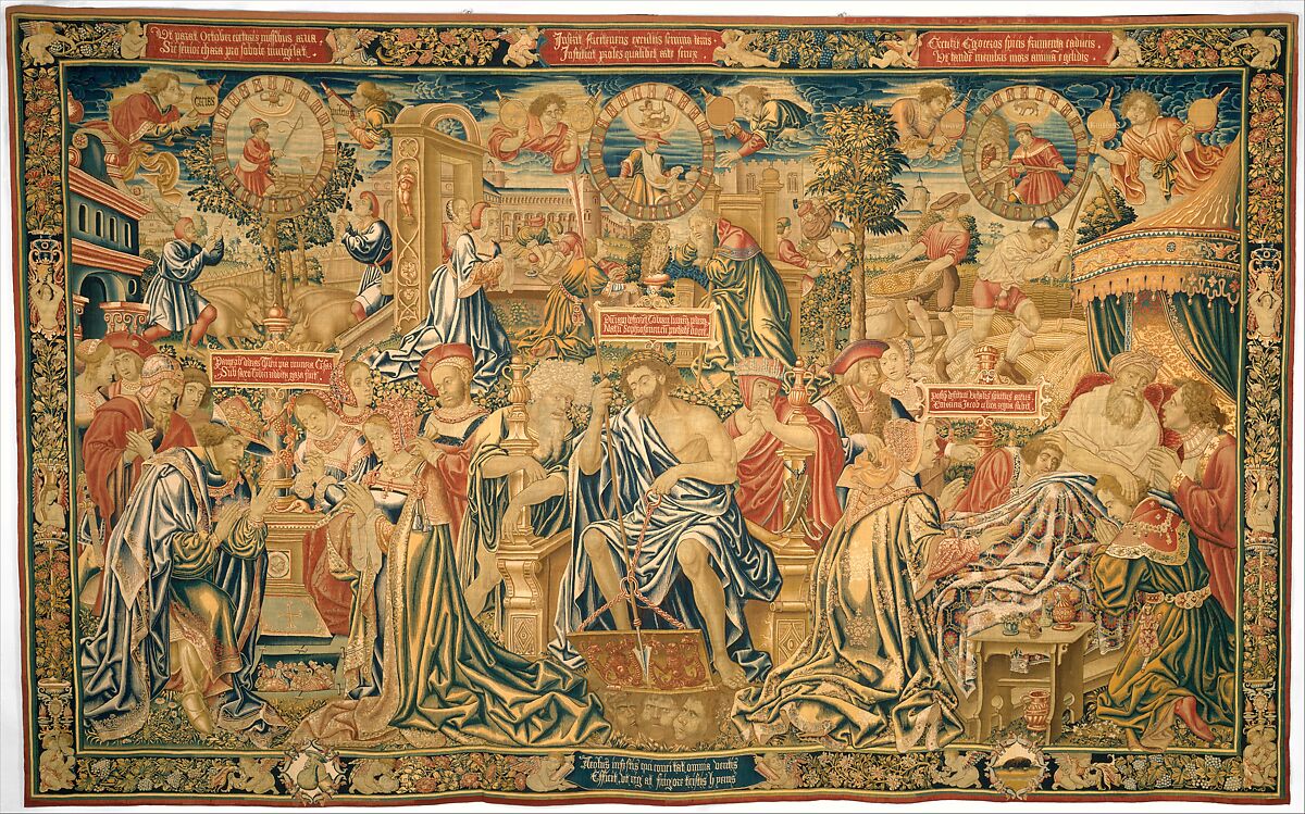 The Twelve Ages of a Man: The Last Three Ages (54-72), or Winter, Probably after a design by the Workshop of Bernard van Orley (Netherlandish, Brussels ca. 1492–1541/42 Brussels), Wool, silk (16-20 warps per inch, 6-8 per cm.), Netherlandish, Brussels 