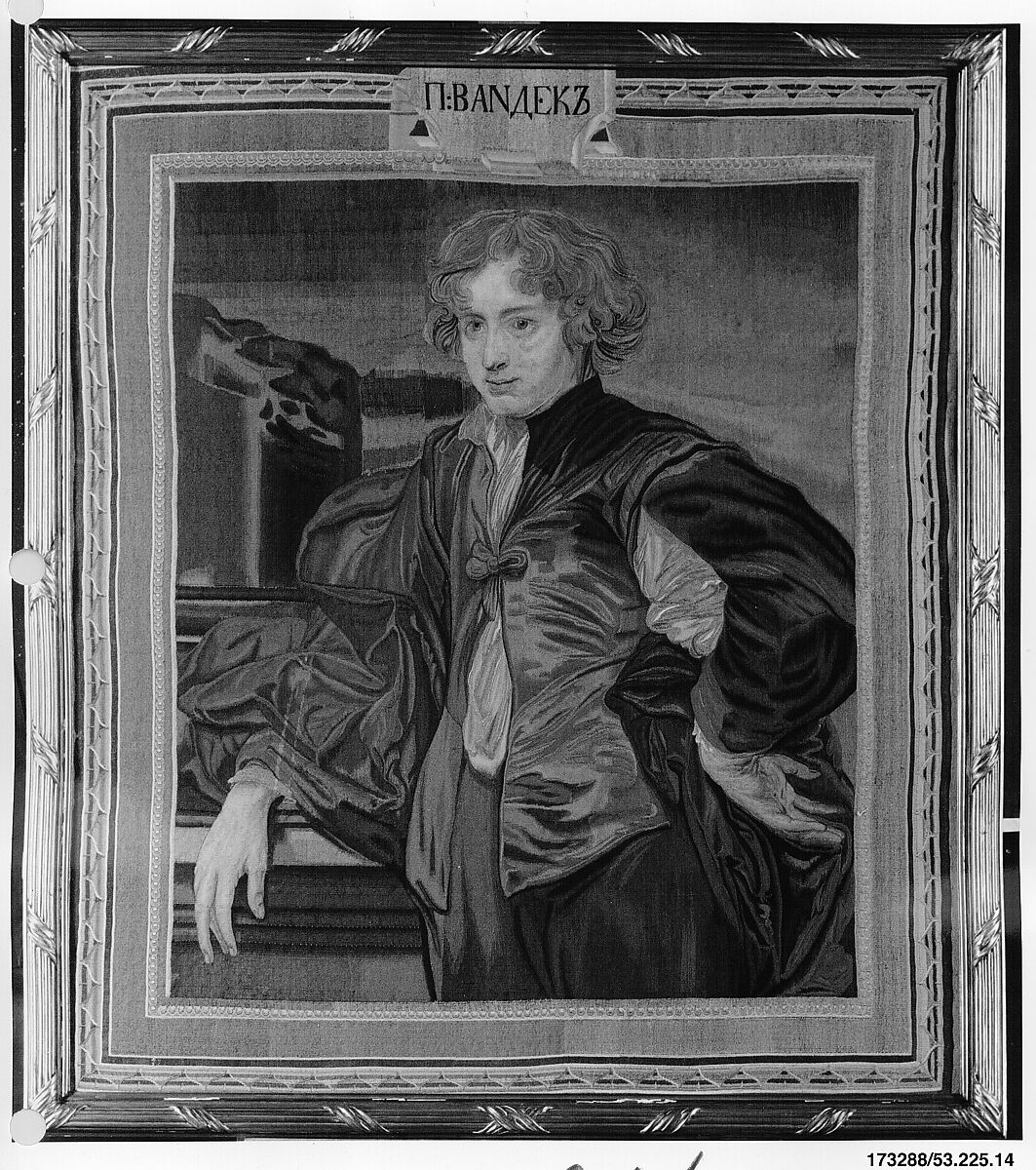 Anthony Van Dyck, Self Portrait, Imperial Russian Tapestry Manufactory, Saint Petersburg, Wool, metal thread (20-25 warps per inch, 8-10 per cm.), Russian, St. Petersburg 