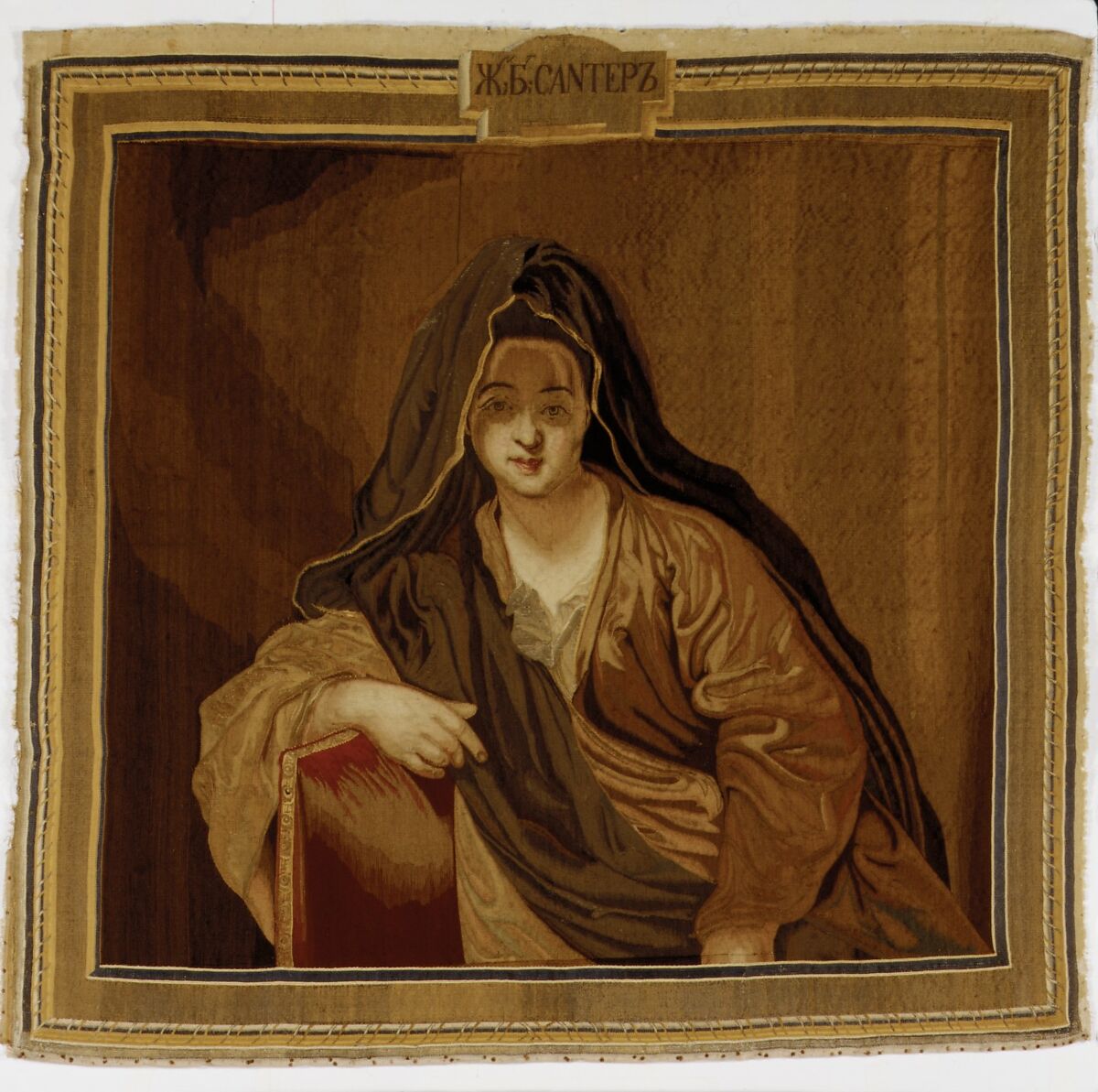 Seated Woman, Imperial Russian Tapestry Manufactory, Saint Petersburg, Wool, metal thread (20-25 warps per inch, 8-10 per cm.), Russian, St. Petersburg 