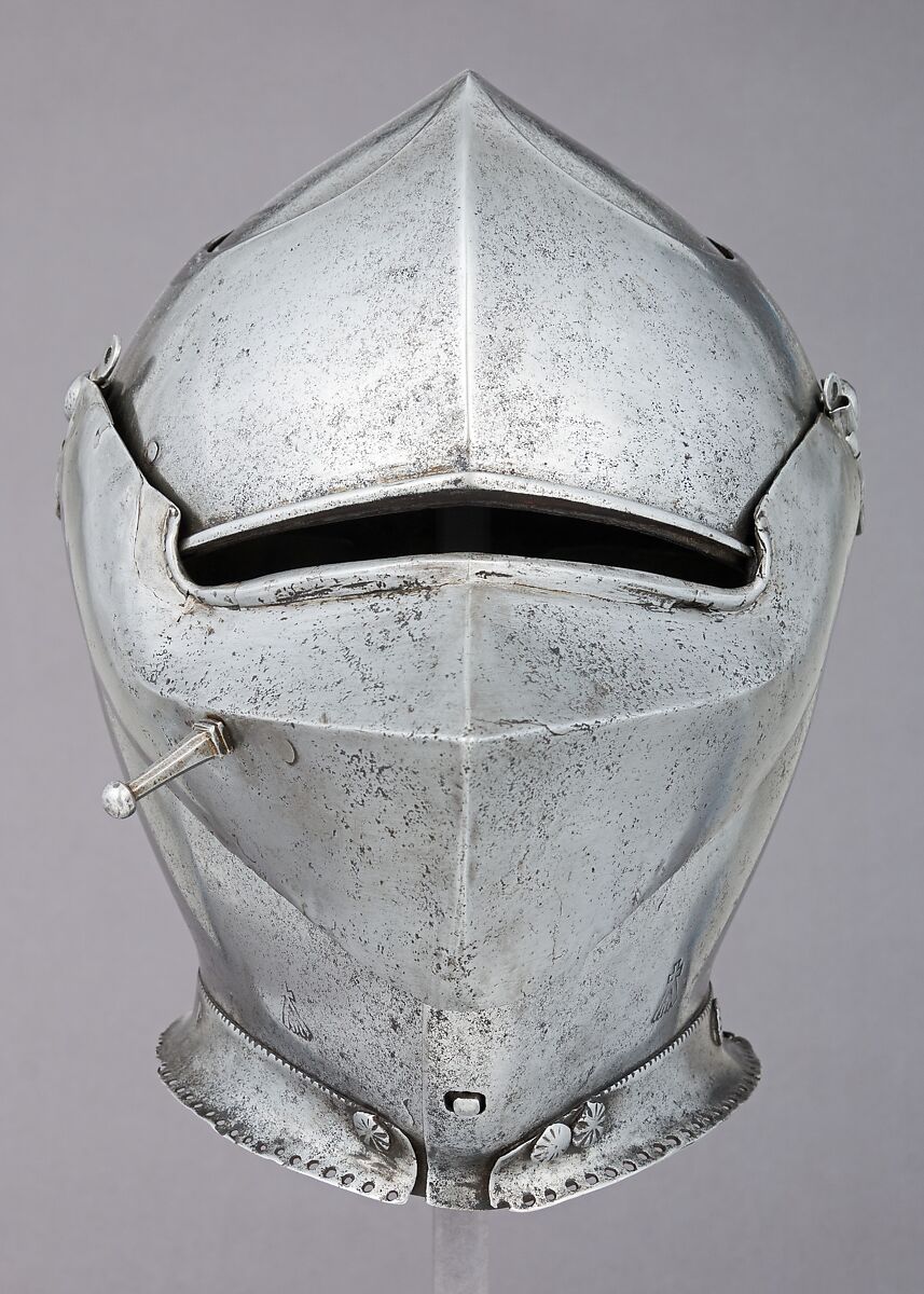 Armet, Stamped with marks of the Missaglia workshop (Italian, Milan, recorded 1430–1529), Steel, Italian, Milan