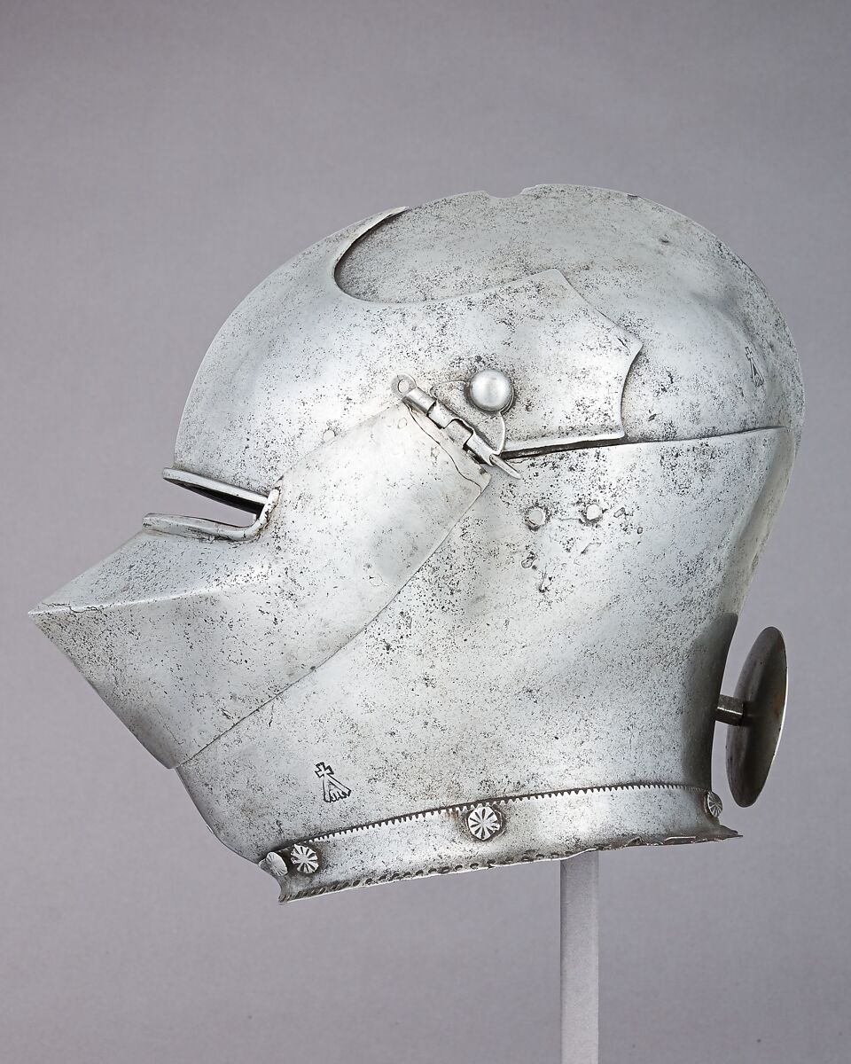 Armet, Stamped with marks of the Missaglia workshop (Italian, Milan, recorded 1430–1529), Steel, Italian, Milan