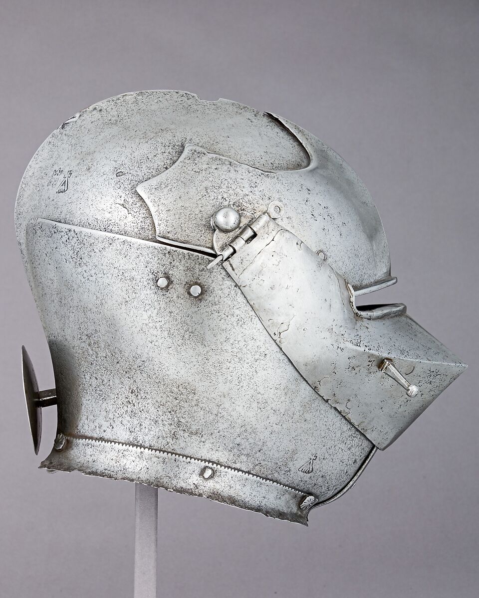 Armet, Stamped with marks of the Missaglia workshop (Italian, Milan, recorded 1430–1529), Steel, Italian, Milan