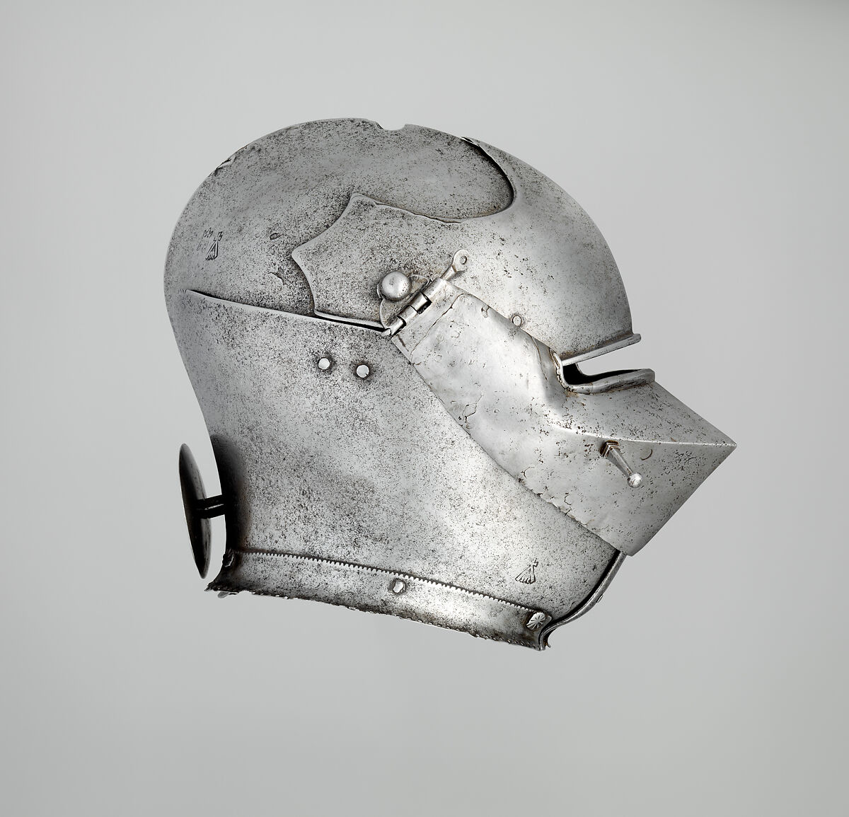 Armet, Stamped with marks of the Missaglia workshop (Italian, Milan, recorded 1430–1529), Steel, Italian, Milan 