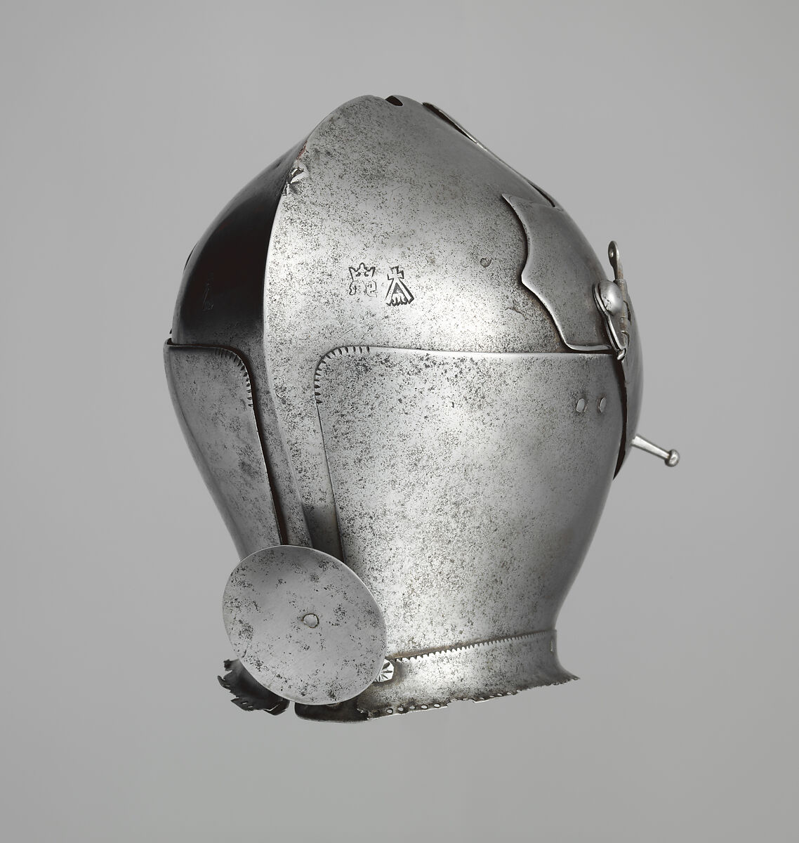 Armet, Stamped with marks of the Missaglia workshop (Italian, Milan, recorded 1430–1529), Steel, Italian, Milan