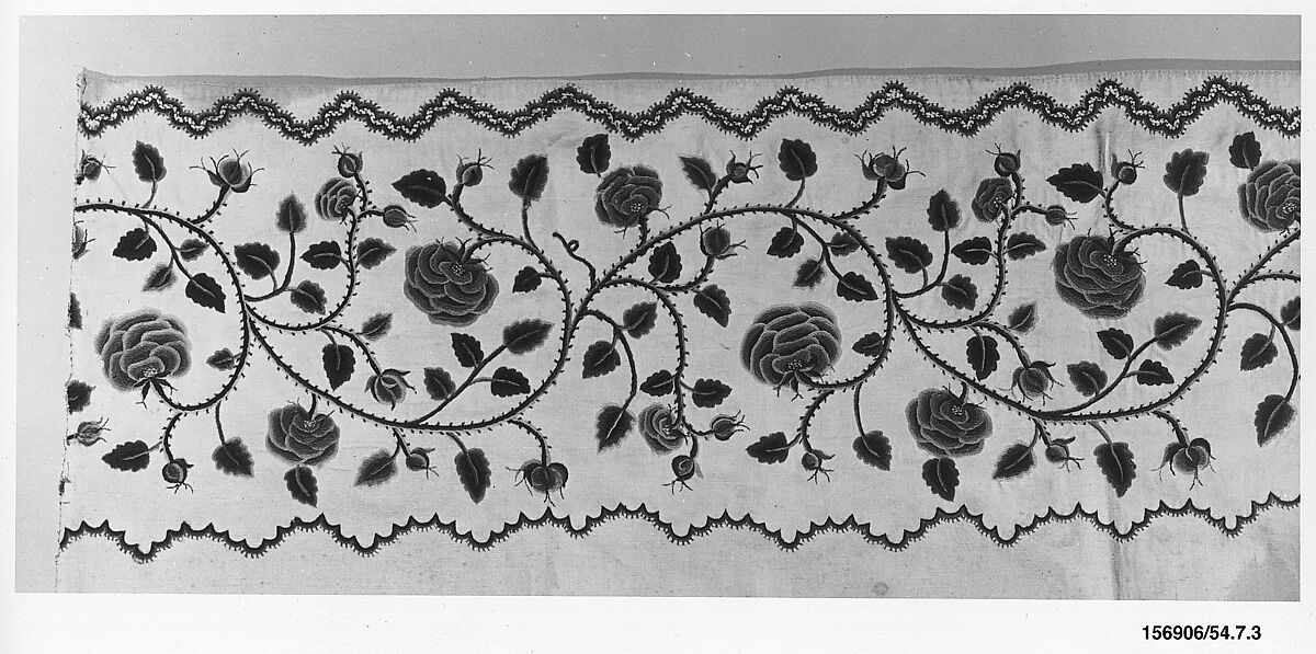 Skirt panel, Wool on linen, French 