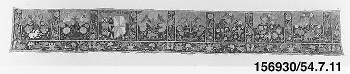 Valance, Possibly by Campbell family member, Loudoun, Scotland, Wool and white linen, Scottish 