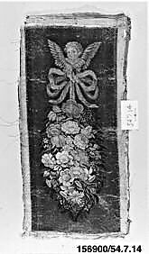 Pair of panels, Silk and metal thread on canvas, Italian